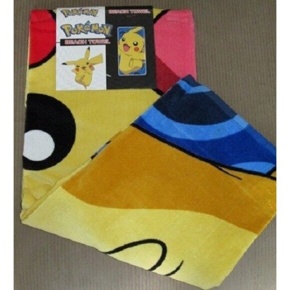 New Pokemon Go Pikachu Bath Beach Pool Gift Towel Nintendo Game Anime Mouse NIP - Picture 2 of 2